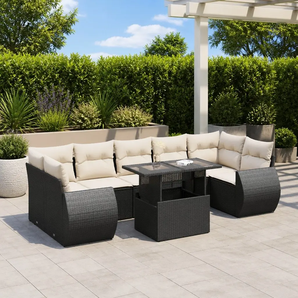 8 Piece Garden Sofa Set with Adjustable Table and Storage