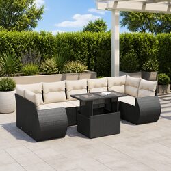 8 Piece Garden Sofa Set with Adjustable Table and Storage