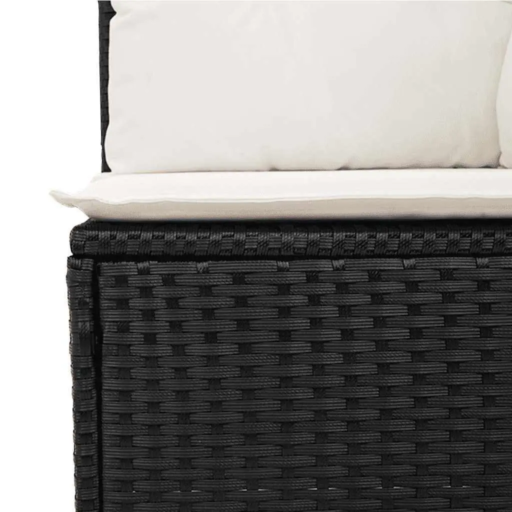 6 Piece Garden Sofa Set Outdoor Patio Furniture with Storage Cushions Black