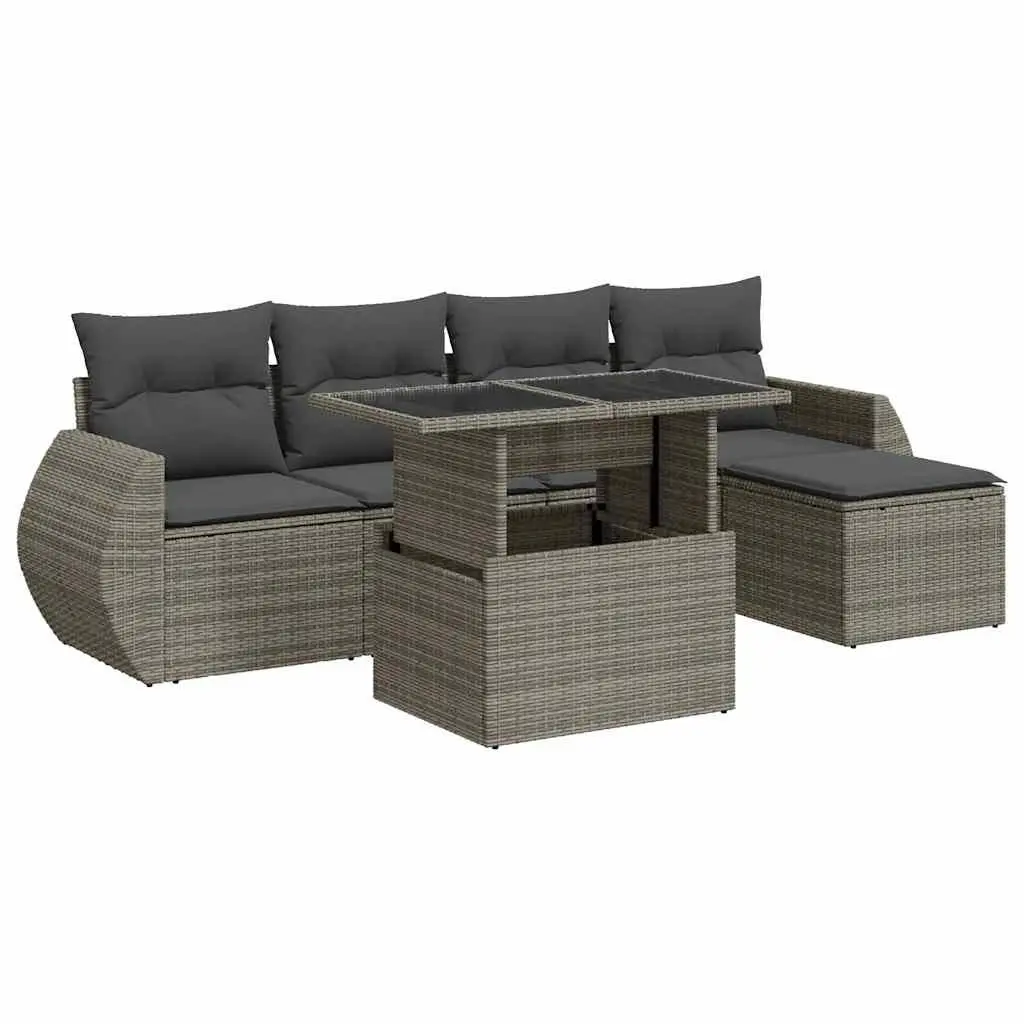 Garden Sofa Set Outdoor Patio Furniture 6 Piece Grey