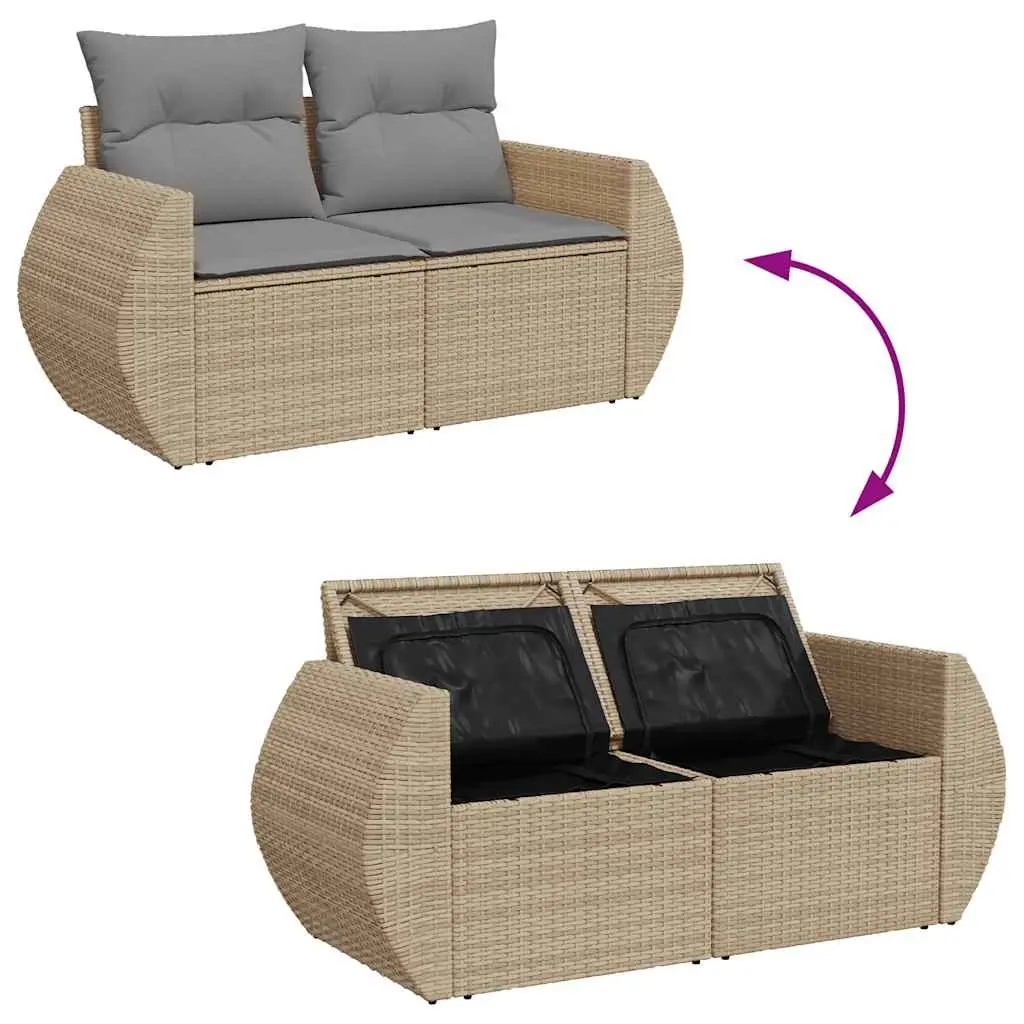 10 Piece Beige Garden Sofa Set