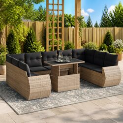 Specifications for 10-Piece Modular Grey Rattan Sofa Set