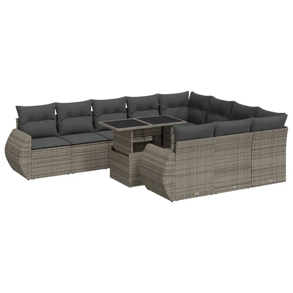 Garden Sofa Set 11 Piece Outdoor Furniture Modular Patio Grey