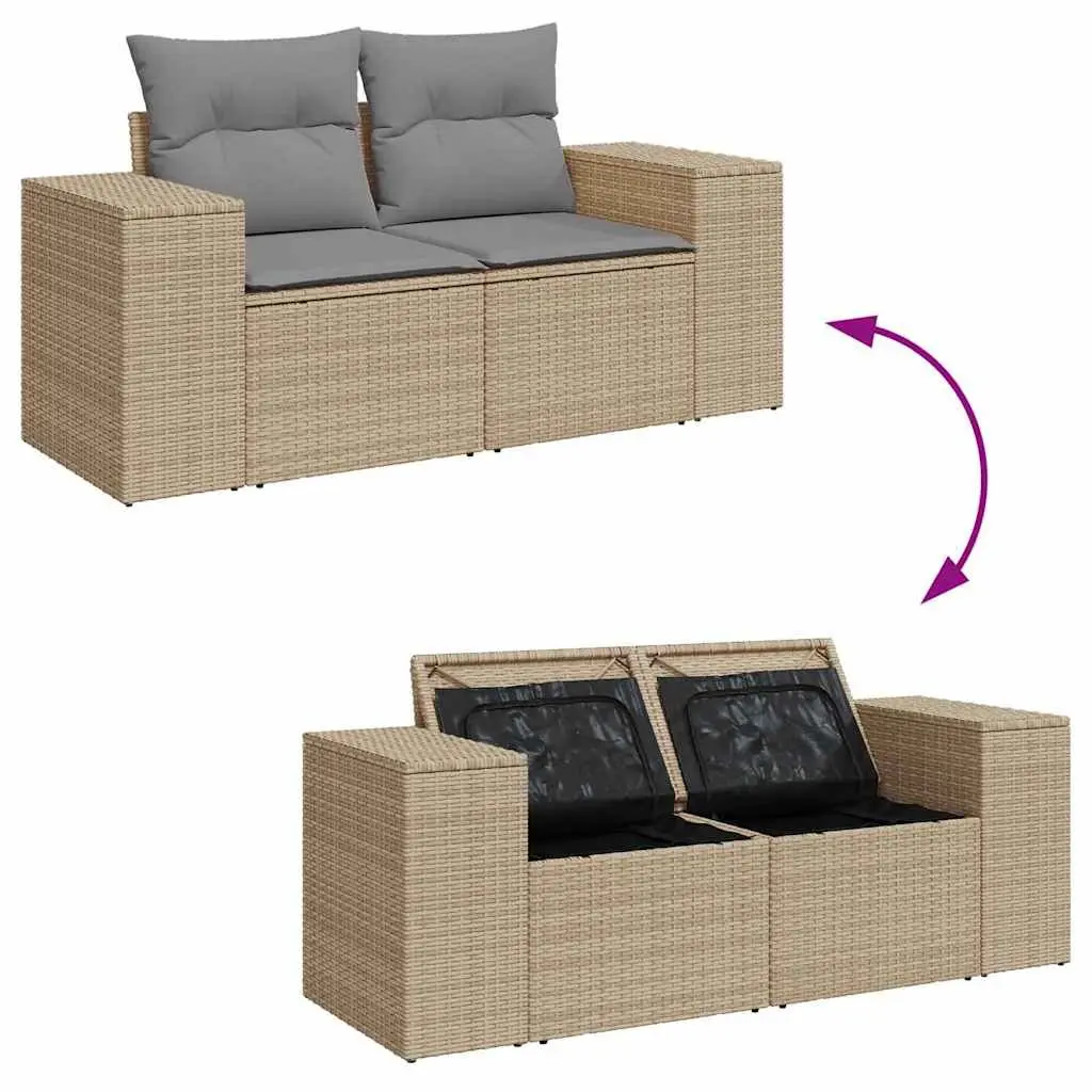 Garden Sofa Set 6 Piece Outdoor Furniture Patio Lounge with Cushions Beige