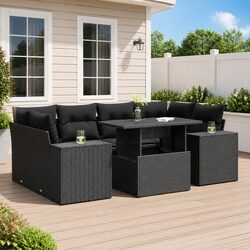 Durable 7 Piece Garden Sofa Set with Modular Design