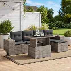 Specifications of 6-Piece Grey Modular Garden Sofa Set