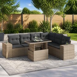 Specifications of the 7-Piece Grey Rattan Garden Sofa Set