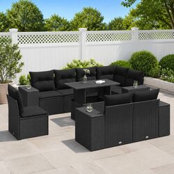 Specifications of 9 Piece Garden Sofa Set in Black