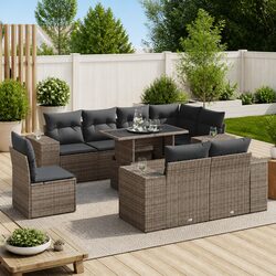 Specifications for 9 Piece Grey Outdoor Sofa Set with Storage