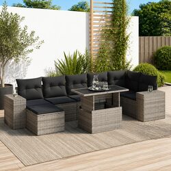Specifications of 8 Piece Grey Rattan Garden Sofa Set