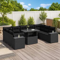 10-Piece Modular Patio Sofa Set with Adjustable Table