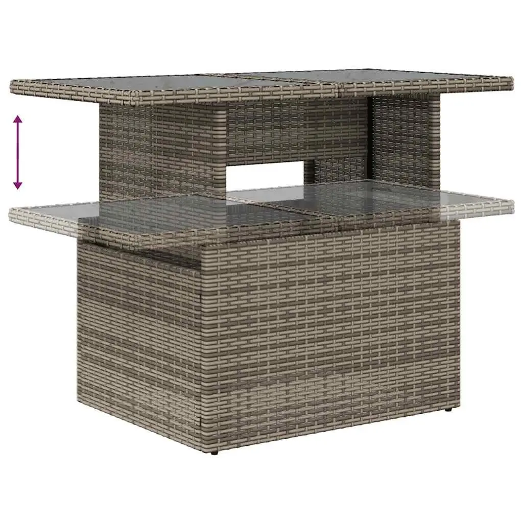Garden Sofa Set 10 Piece Outdoor Furniture Grey Poly Rattan Modular Patio