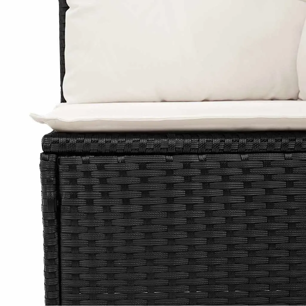 Garden Sofa Set 6 Piece Outdoor Furniture Patio Seating Black Poly Rattan