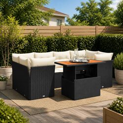Durable 7-Piece Garden Sofa Set with Adjustable Table