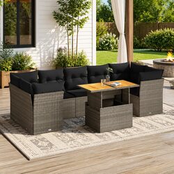 Specifications of 8 Piece Garden Sofa Set in Grey