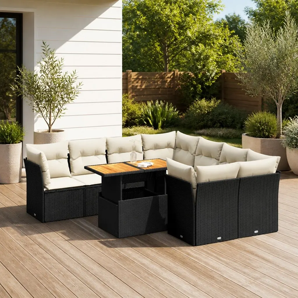 9-Piece Outdoor Rattan Sofa Set