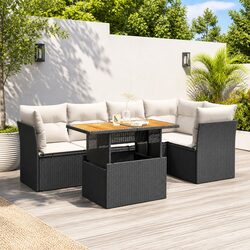 6-Piece Modular Garden Sofa Set with Storage