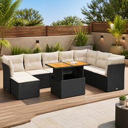 Specifications of Black Modular 9 Piece Garden Sofa Set