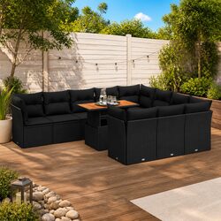 Specifications of the 11-Piece Black Garden Sofa Set