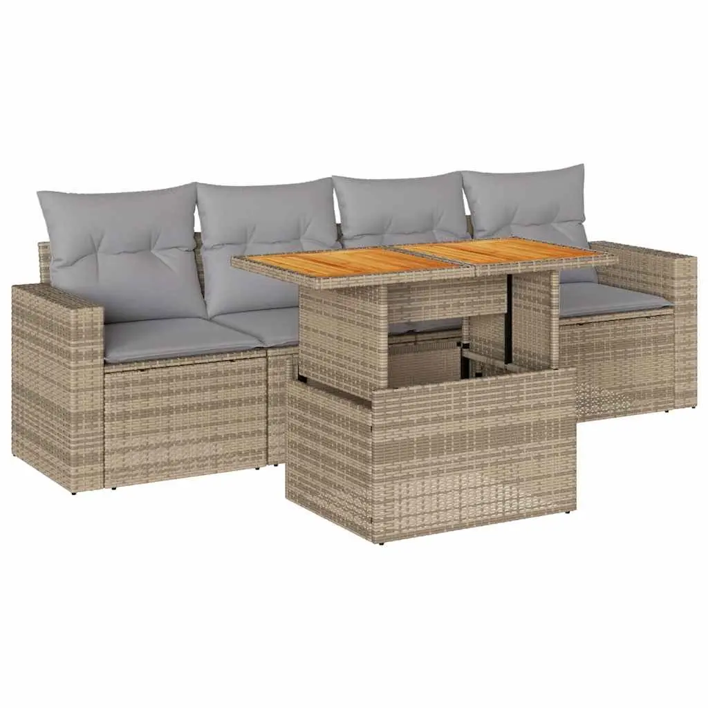 Beige Outdoor Garden Sofa Set