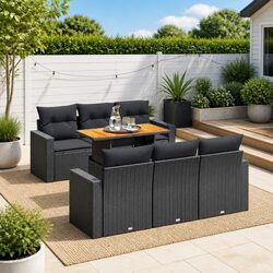 Garden Sofa Set: 7-Piece Modular Patio Furniture