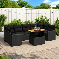 8-Piece Outdoor Black Sofa Set Specifications