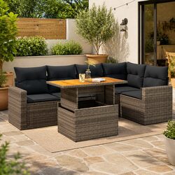 Specifications of 6 Piece Outdoor Grey Rattan Sofa Set