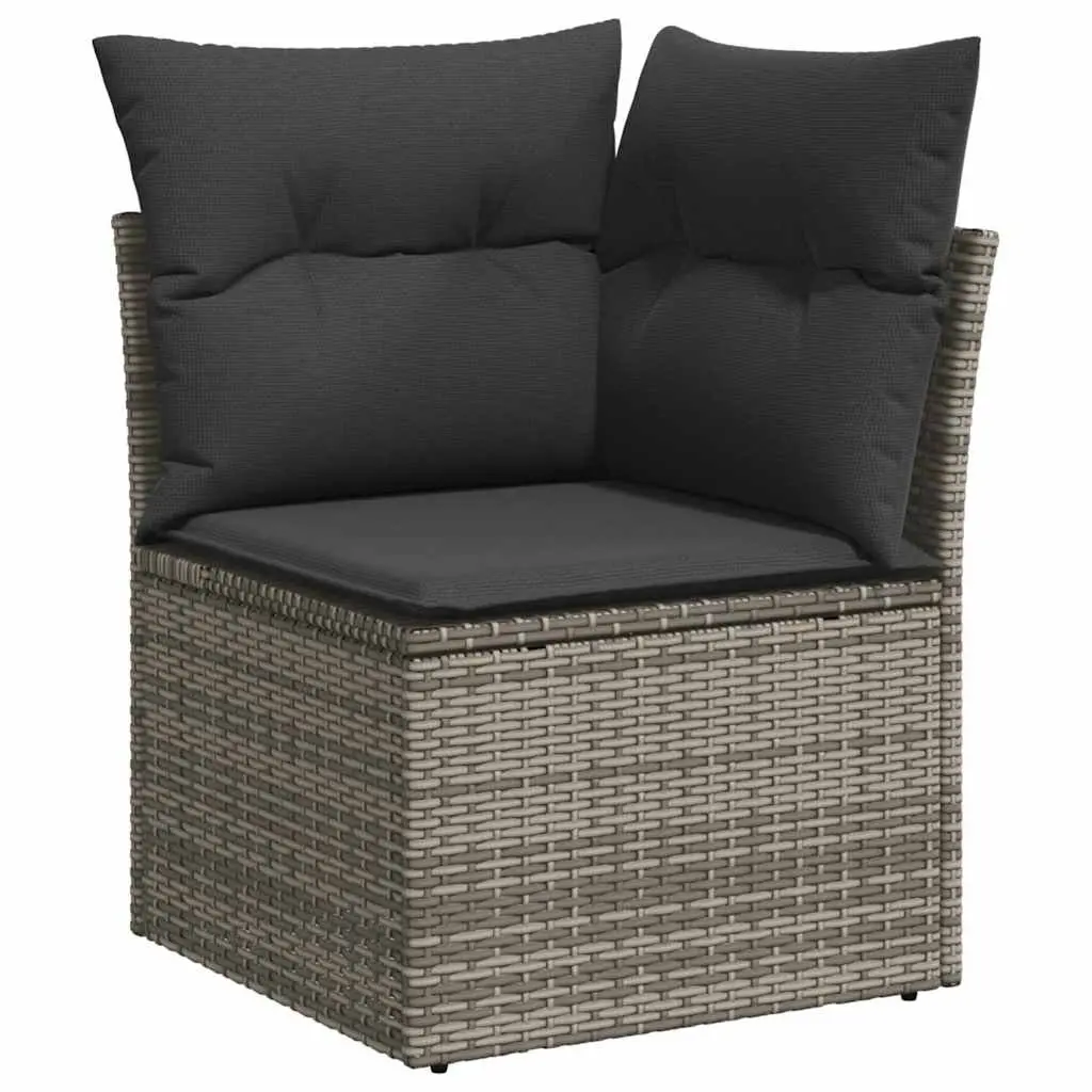 Garden Sofa Set 7 Piece Outdoor Furniture Grey Poly Rattan Patio Lounge with