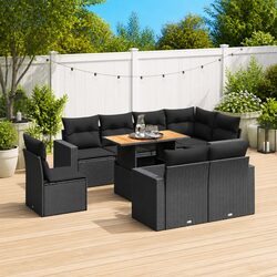 Detailed Specifications of a 9-Piece Garden Sofa Set