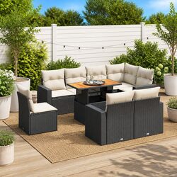 Specifications of 9 Piece Modular Garden Sofa Set in Black