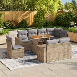 Specifications of the 9 Piece Garden Sofa Set in Beige
