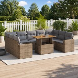 Specifications of the 10-Piece Garden Sofa Set with Beige Cushions