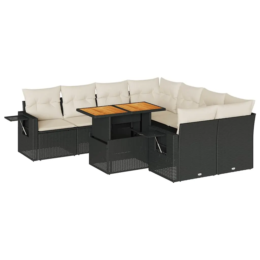 Garden Sofa Set Outdoor Patio Furniture 9 Piece Black
