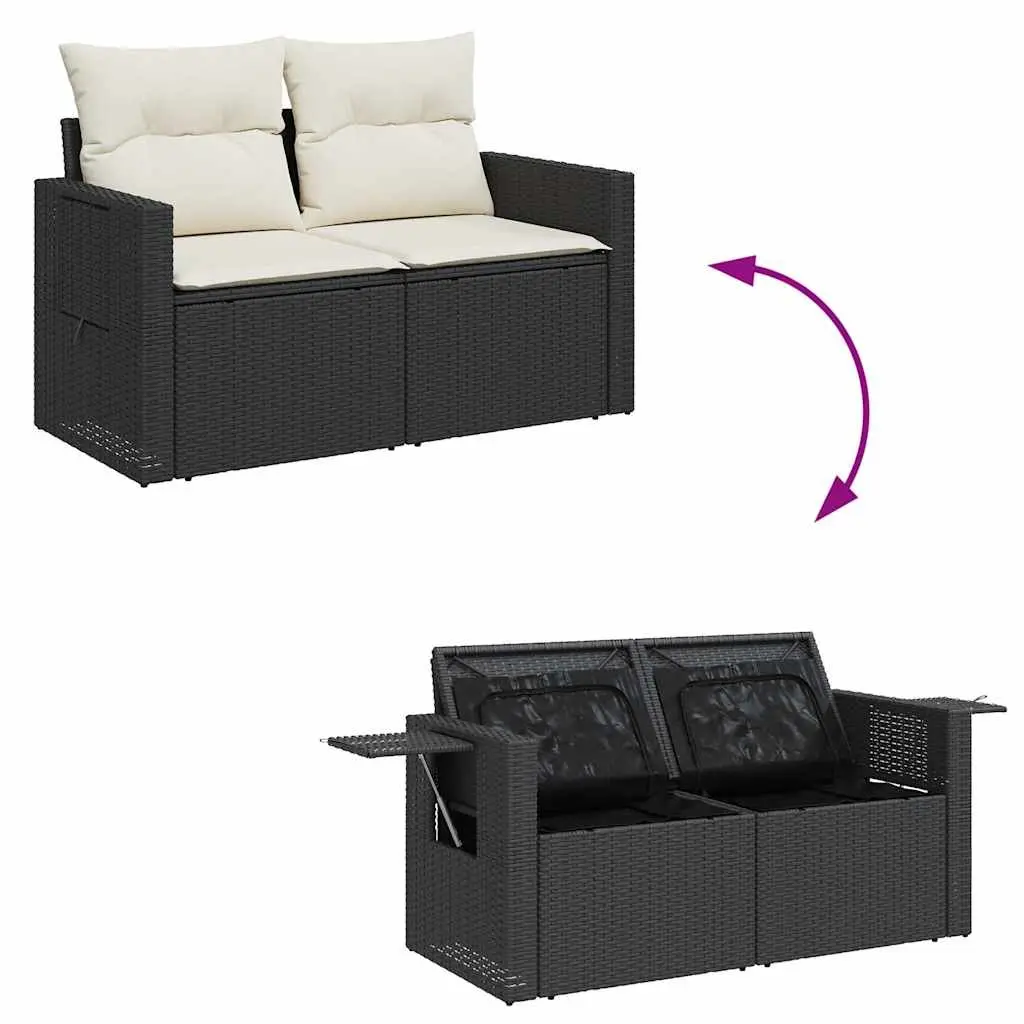 Garden Sofa Set Outdoor Furniture Modular Black 6 Piece
