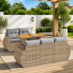 Specifications of Beige 6-Piece Modular Garden Sofa Set