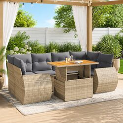 7-Piece Outdoor Garden Sofa Set: Dimensions and Materials