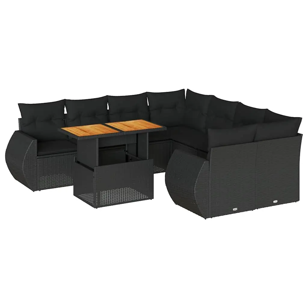 9 Piece Outdoor Rattan Garden Sofa Set