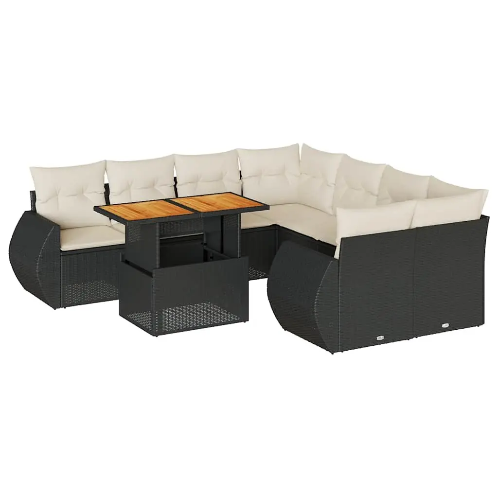 Garden Sofa Set 9 Piece Outdoor Furniture Patio Lounge with Cushions Storage