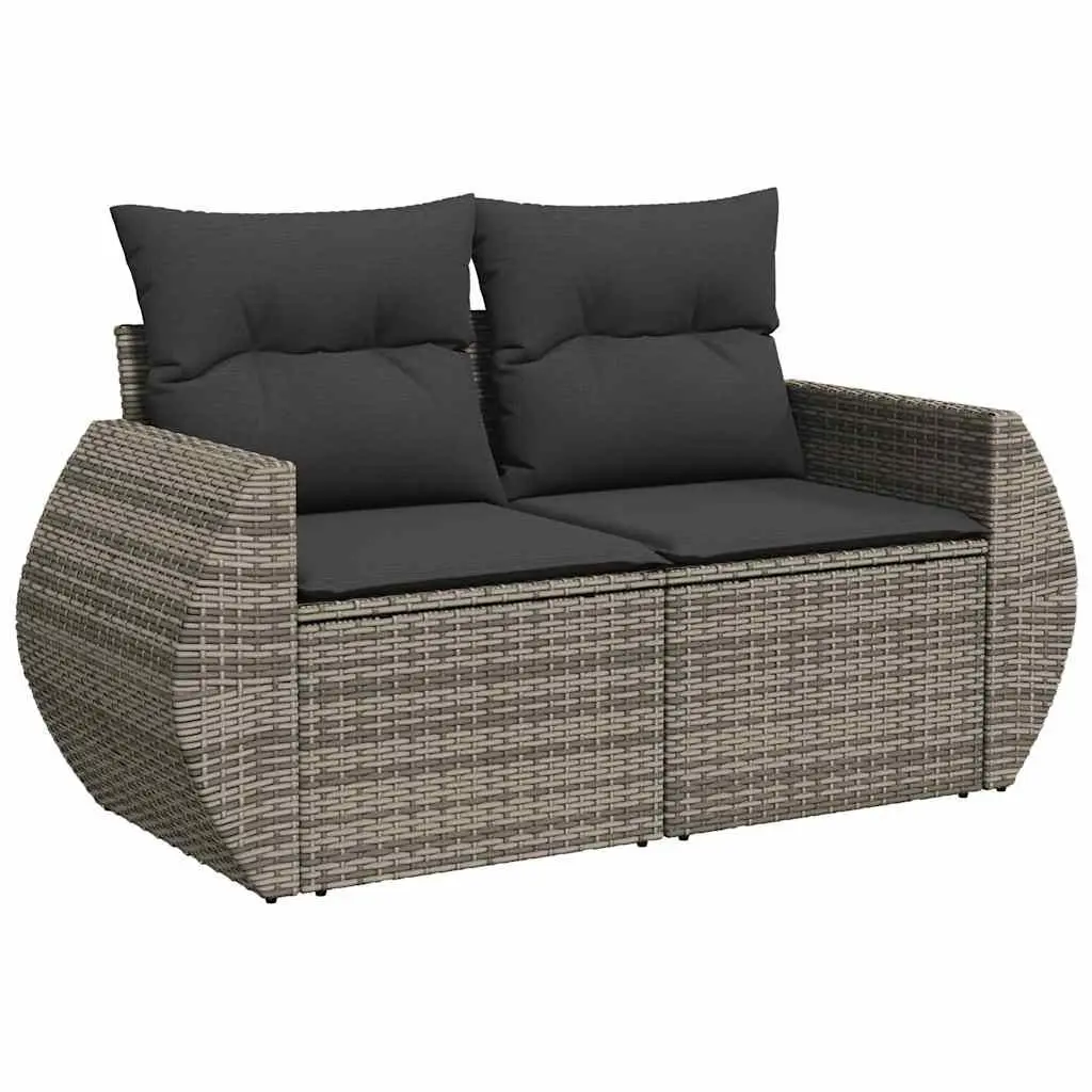Garden Sofa Set 9 Piece Outdoor Furniture Patio Grey Rattan Cushions Storage