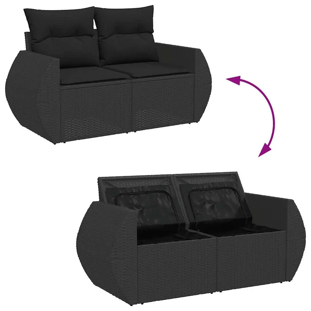 6-Piece Garden Sofa Set in Black