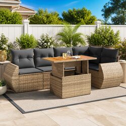 Specifications of 6-Piece Garden Sofa Set with Cushions