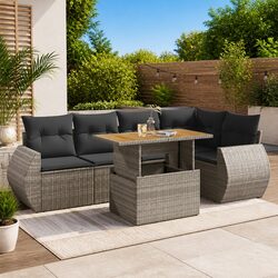 Specifications for 6-Piece Grey Garden Sofa Set