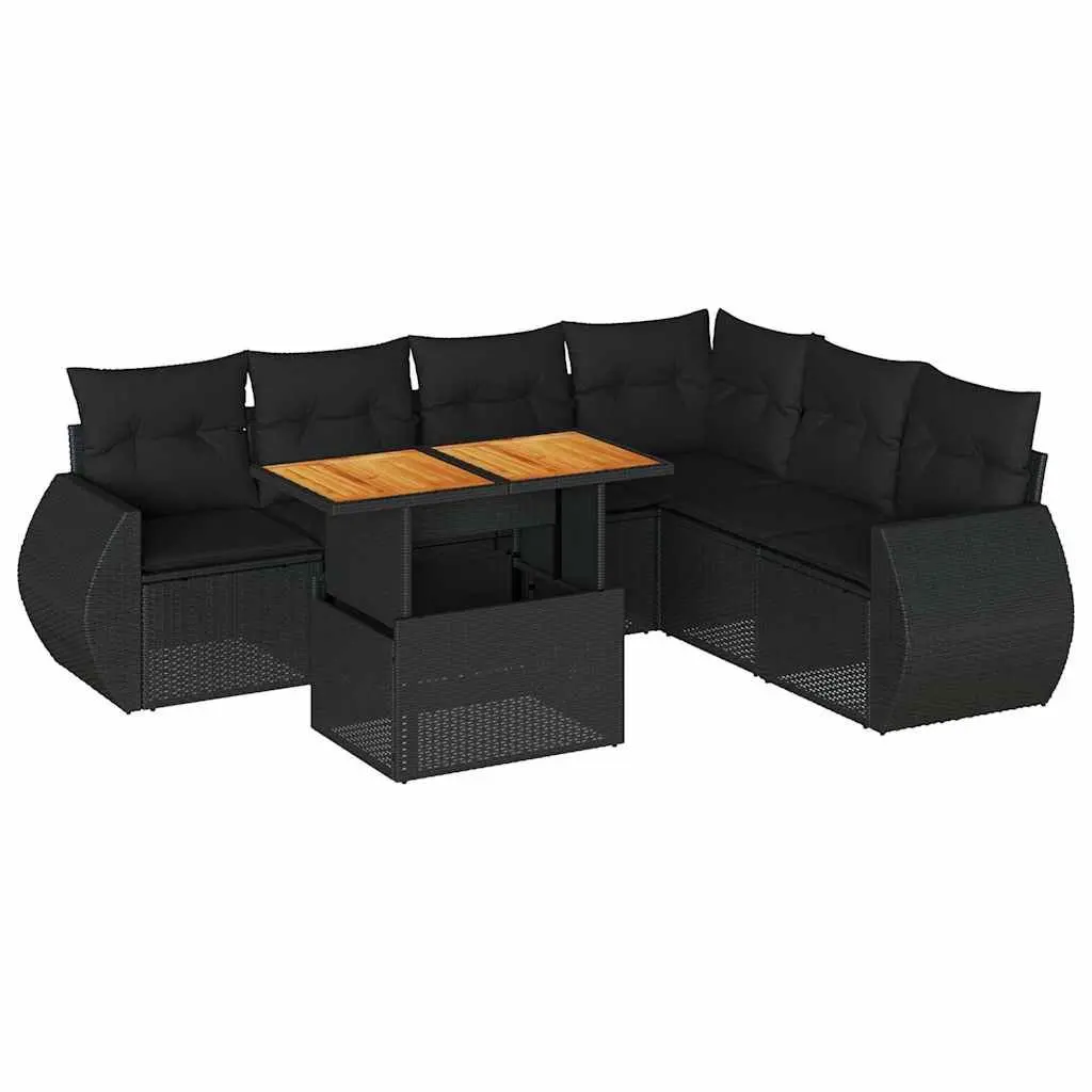 7-Piece Modular Garden Sofa Set with Adjustable Table