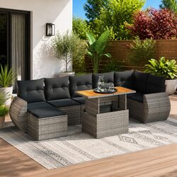 8-Piece Outdoor Sofa Set with PE Rattan Construction