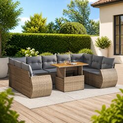 Specifications of 10-Piece Outdoor Sofa Set in Beige