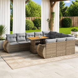 Specifications of 11-Piece Garden Sofa Set – Beige Poly Rattan