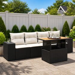 Specifications of 5-Piece Black Rattan Outdoor Sofa Set