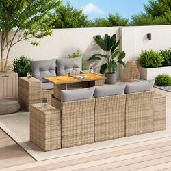 Specifications of 6-Piece Beige Garden Sofa Set