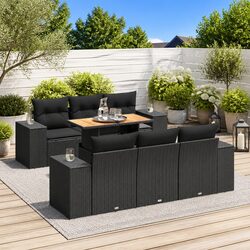 7-Piece Outdoor Garden Sofa Set with Adjustable Table