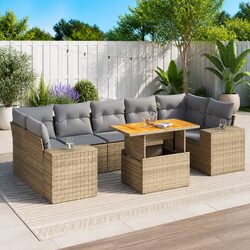Specifications of the 8-Piece Beige Rattan Garden Sofa Set